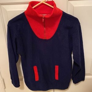 Navy and Red Polar Fleece Half Zip Top
